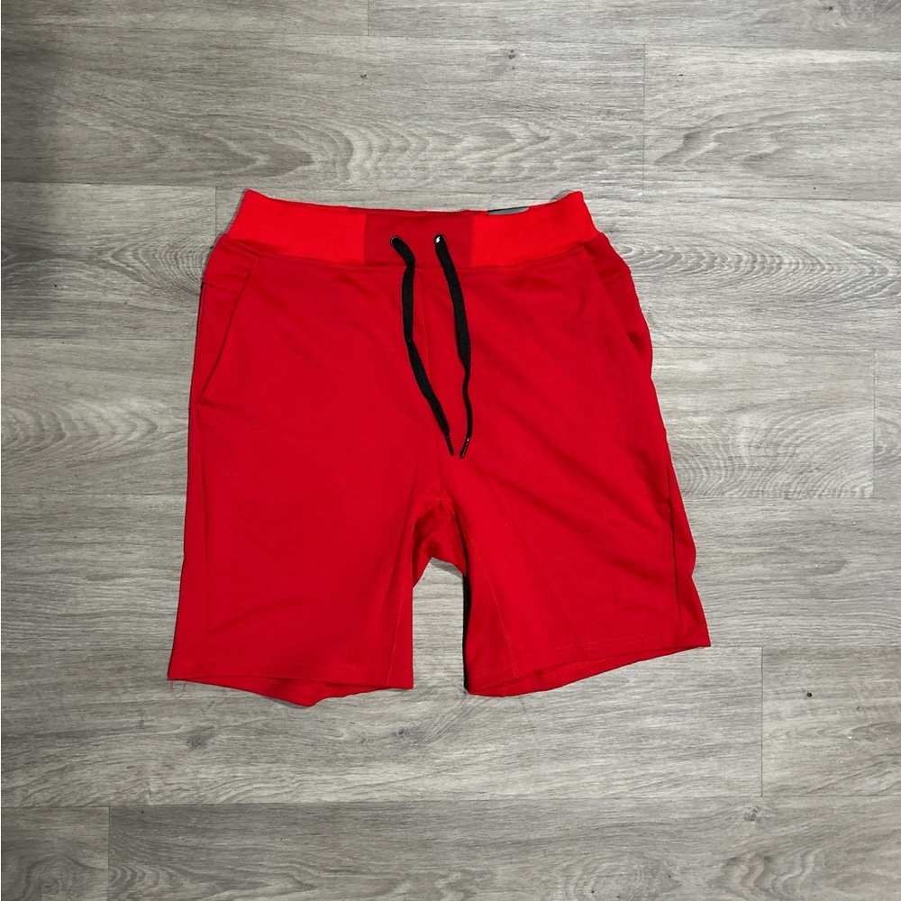 Vibrant Red Athletic Men's Shorts with Drawstring